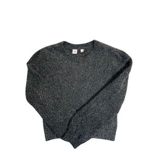 GAP Kids Tinsel Eyelash Sweater – Black/Silver Metallic Fuzzy Crewneck XXL